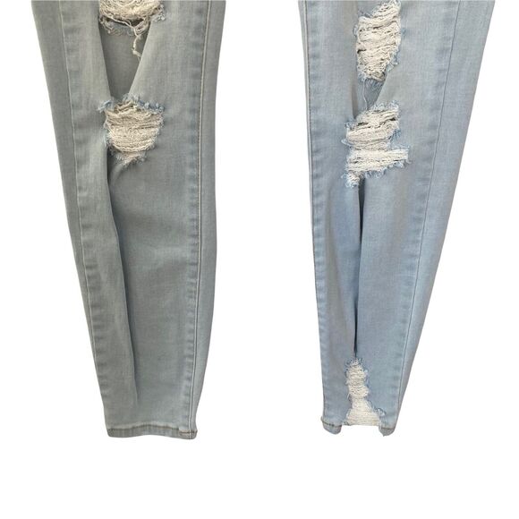 High Street Jeans Womens 28 Distressed Light Wash Blue Stretch - Picture 6 of 10